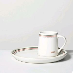 Hearth & Hand Milk+Cookies Set in Holiday Stripes